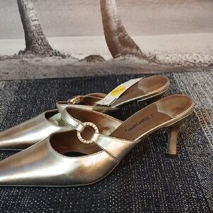 Make Offer! J.Renee Gold Heels with Kitten Heel and Pointed Toe
